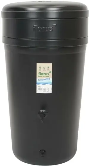 Elho Regenton Florus - 200L - Antraciet Kunststof - 61x61x110cm - inclusief kraan